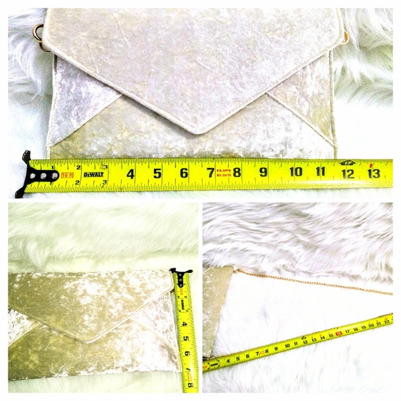 (NEW)! Cute! Cream! Crush Velvet Clutch! :-) - Picture 9 of 12